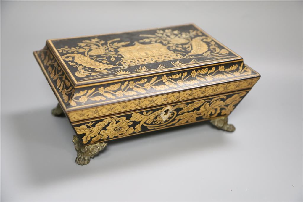 A Regency Penwork box and one other, 22cm